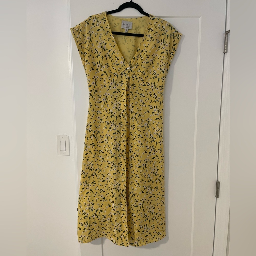 Yellow dress with floral print
